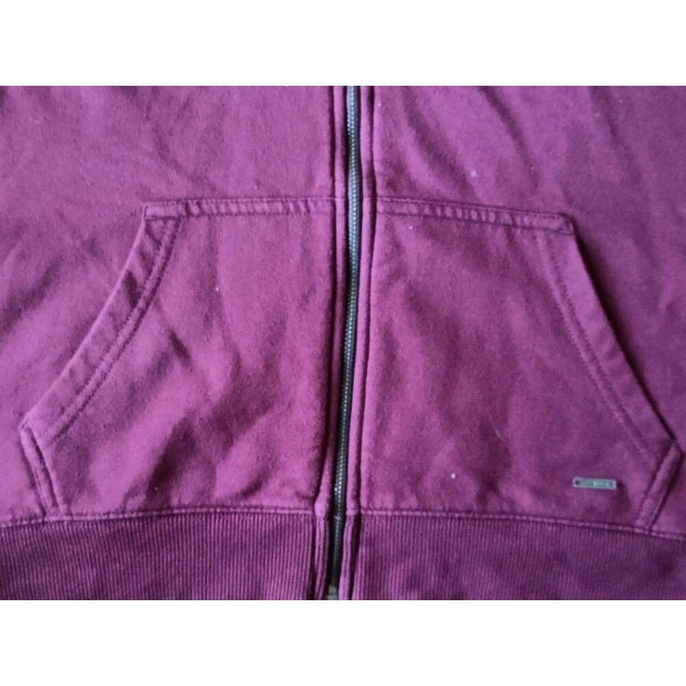 Roxy Hoodie Sweatshirt Women's Size XL Burgundy Full Zip Fleece Jacket - Picture 3 of 8